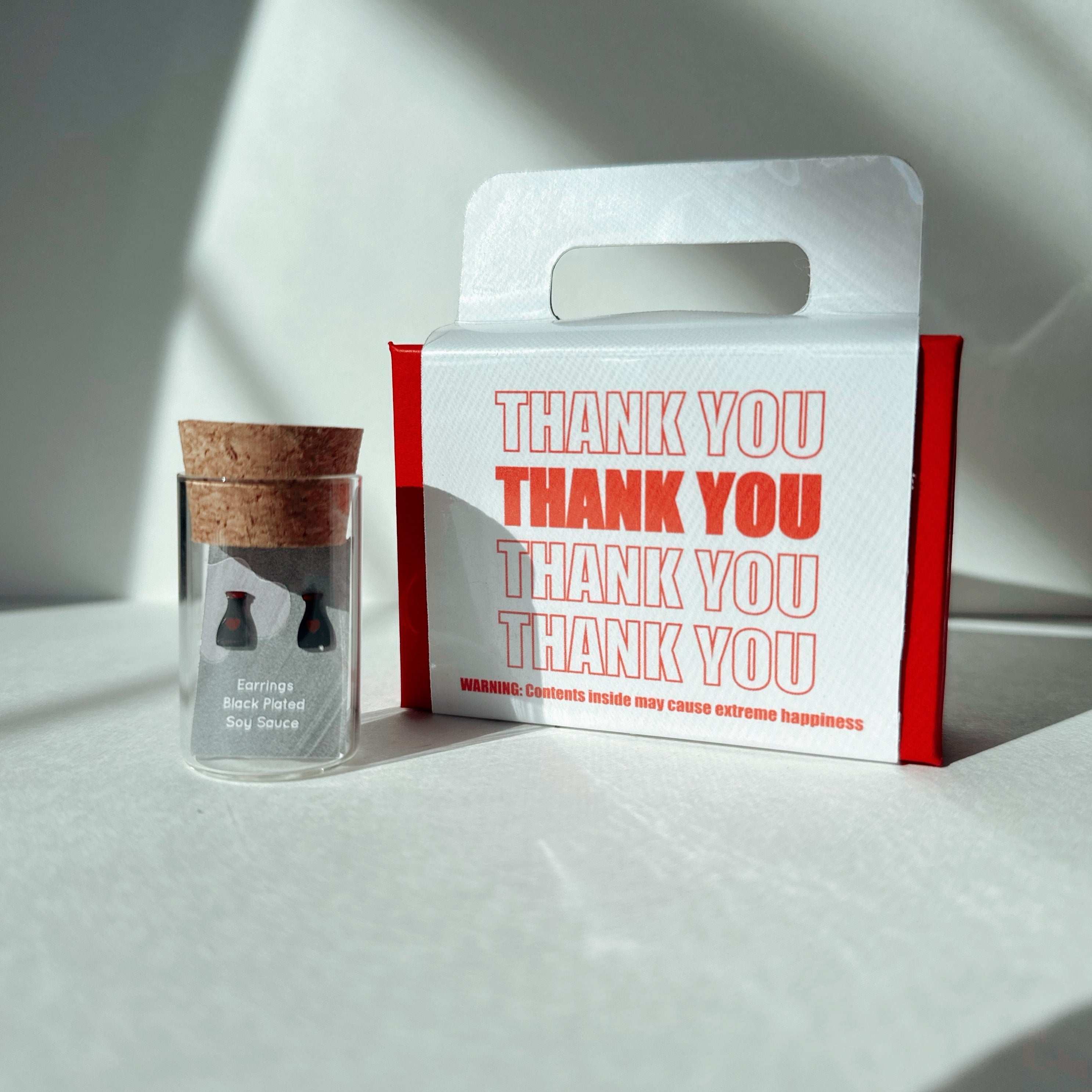 Asian Takeout Box Earring Studs Set of 3 - Hypoallergenic