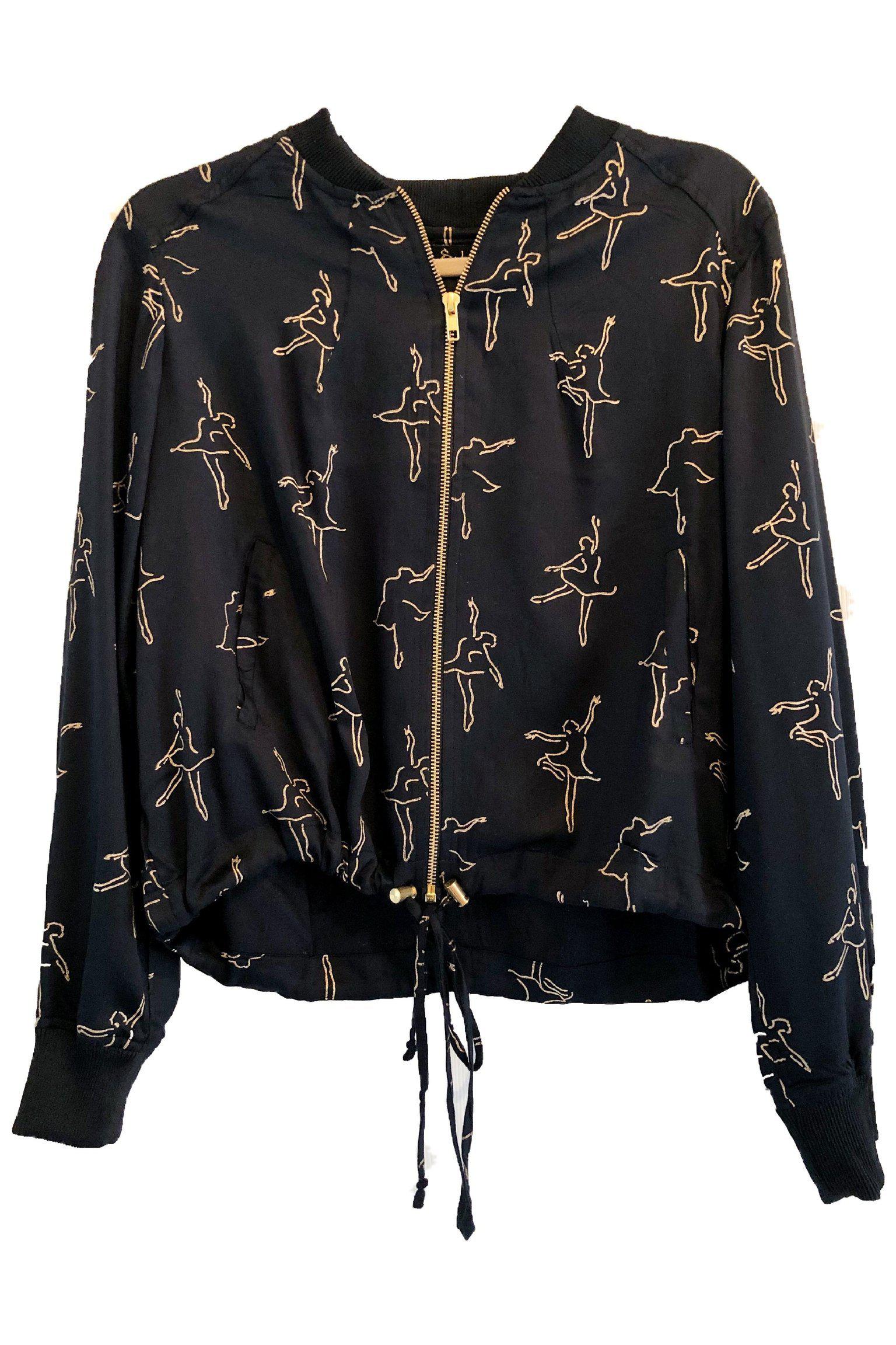 Dancing Ballerina Bomber in Black + Gold | Boutique In USA, Jackets, $ 98.00, A Moment Of Now™