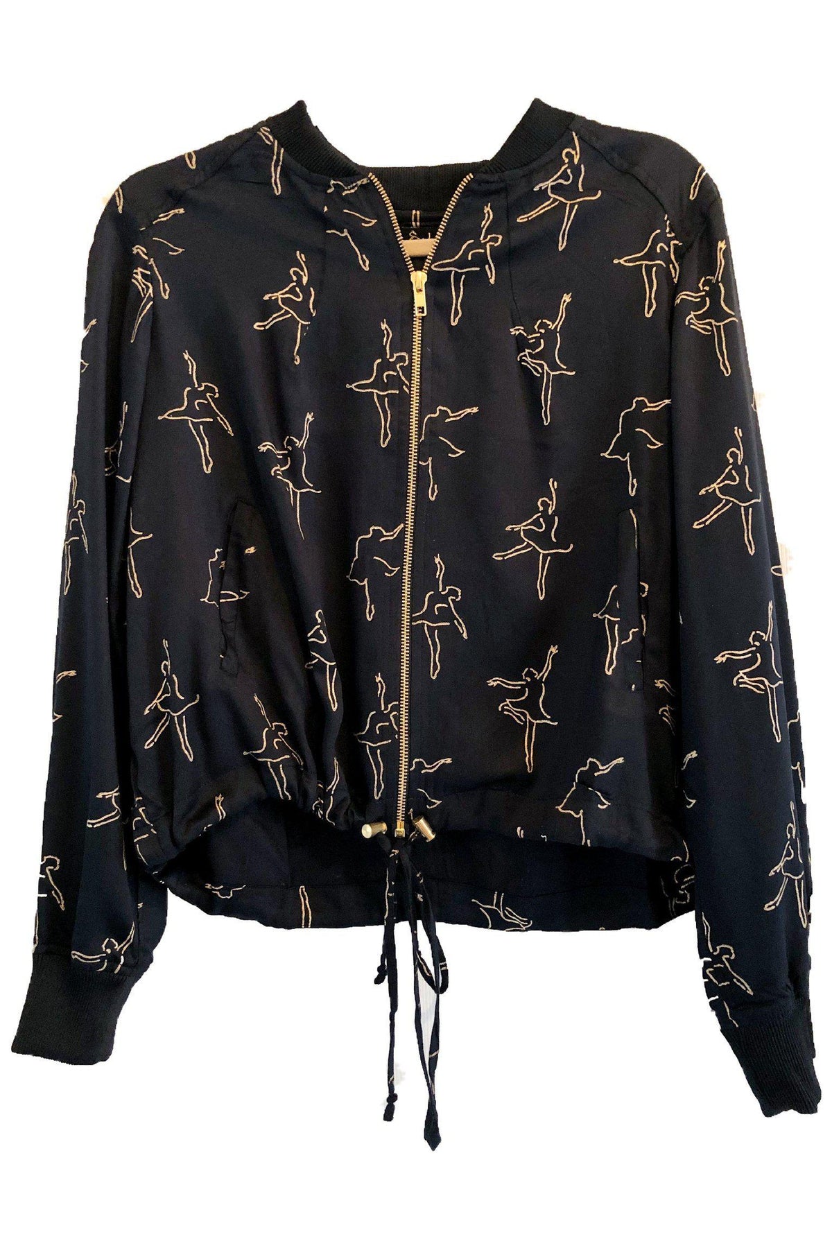 Dancing Ballerina Bomber in Black + Gold | Boutique In USA, Jackets, $ 98.00, A Moment Of Now™