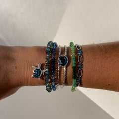 Ombre Faceted Stone Beaded Charm Bangle, Green, Bracelets, $ 16.90, A Moment Of Now™