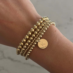 classic initial juno bracelet four stack (3+4+4+5mm)