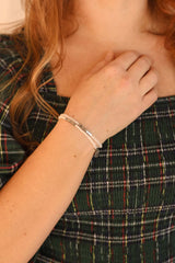 Clara Beaded Bracelet Set in White