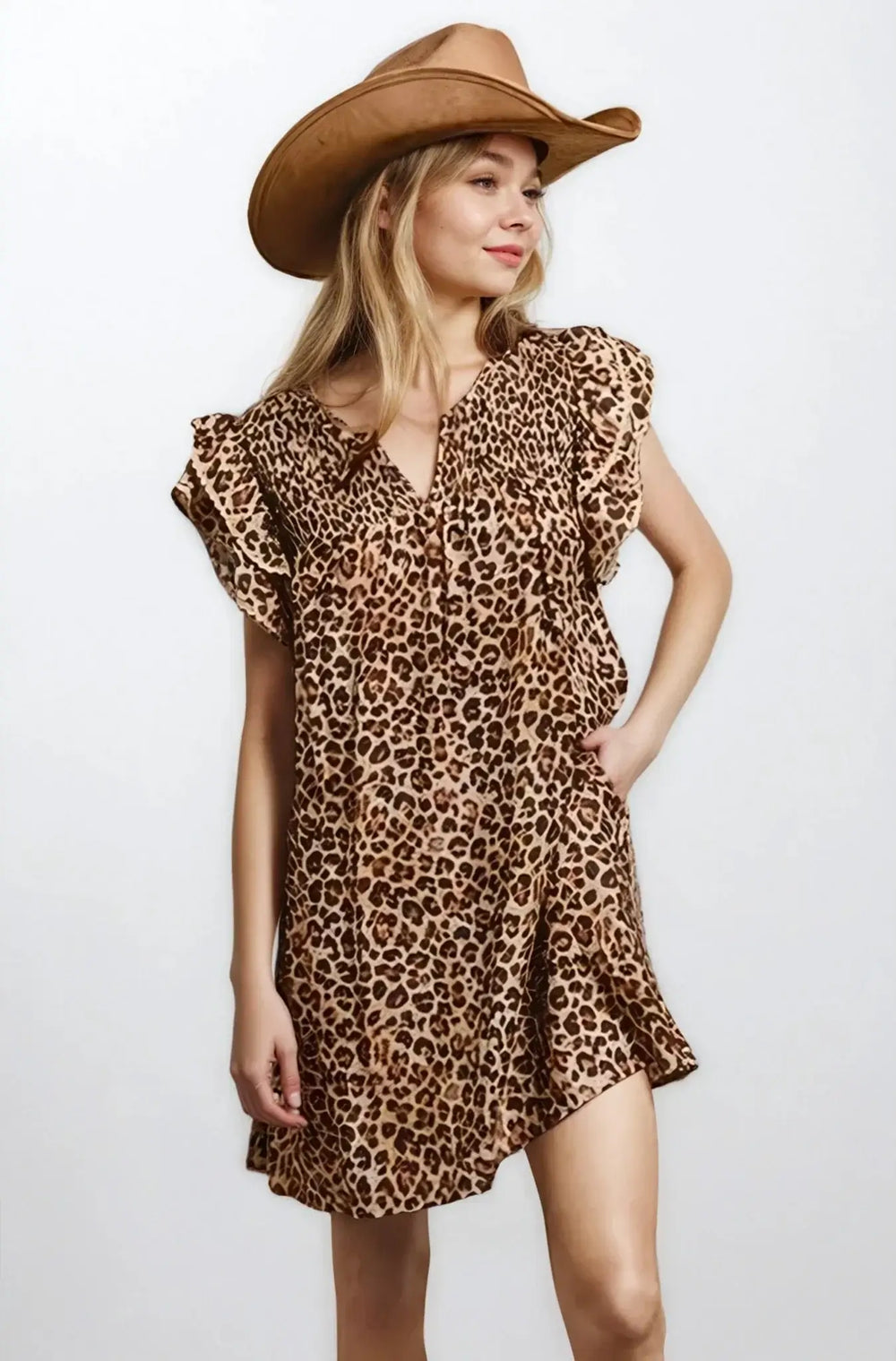 Desert Muse Leopard Ruffle Dress, Clothing, $ 49.00, A Moment Of Now™