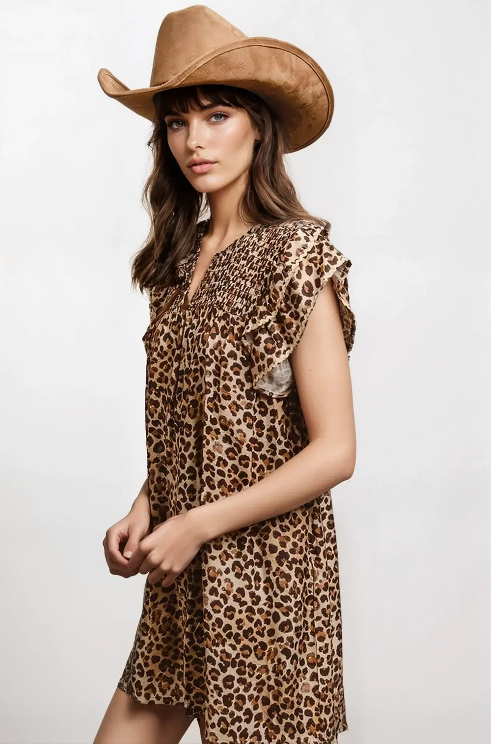 Desert Muse Leopard Ruffle Dress, Clothing, $ 49.00, A Moment Of Now™