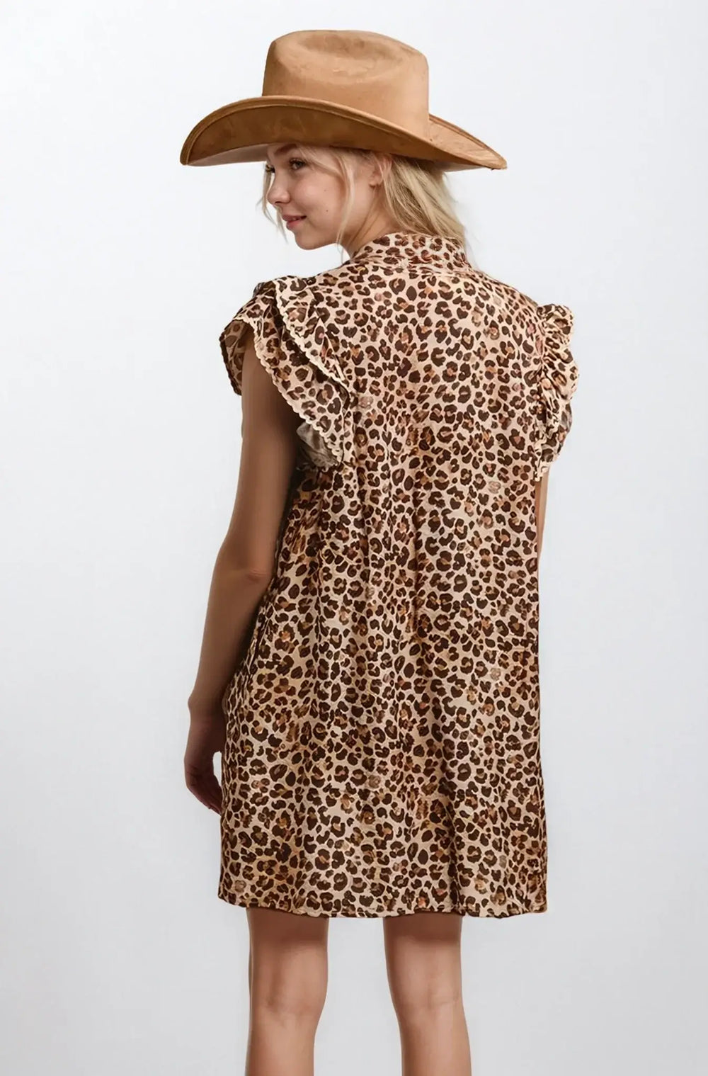 Desert Muse Leopard Ruffle Dress, Clothing, $ 49.00, A Moment Of Now™