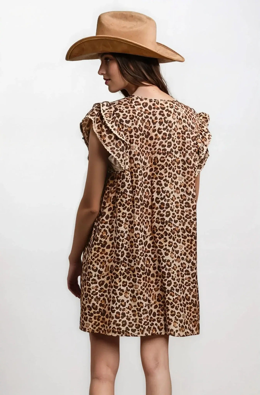 Desert Muse Leopard Ruffle Dress, Clothing, $ 49.00, A Moment Of Now™