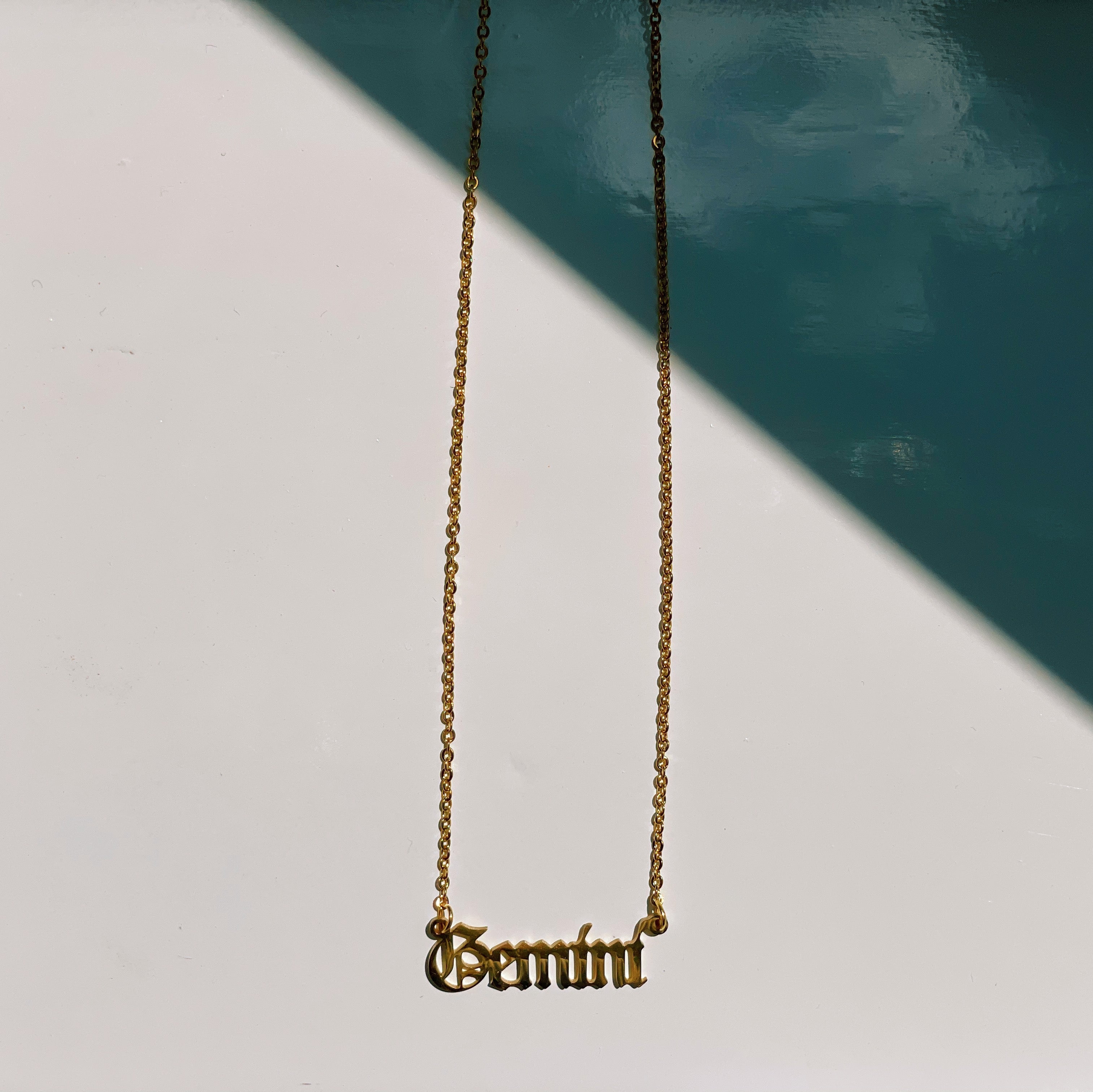 Gemini Zodiac Nameplate Necklace, Necklaces, $ 45.00, A Moment Of Now™