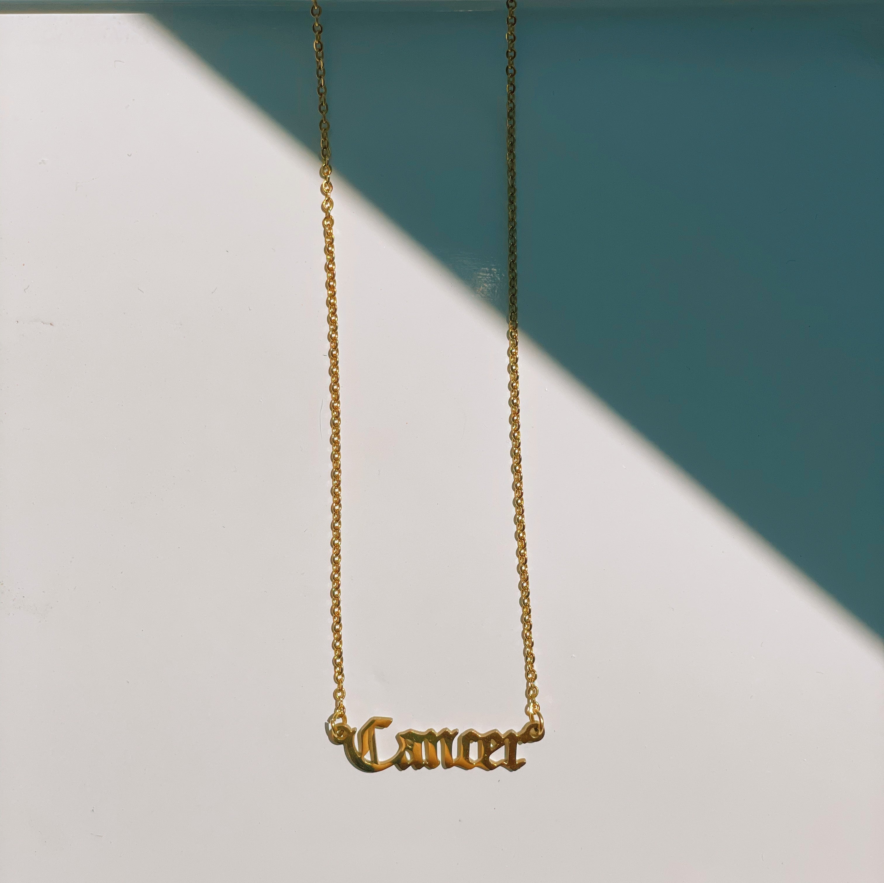 Cancer Zodiac Nameplate Necklace, Necklaces, $ 45.00, A Moment Of Now™