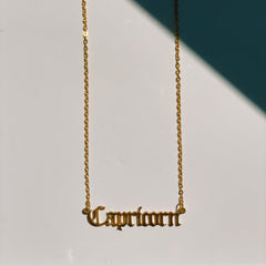 Capricorn Zodiac Nameplate Necklace, Necklaces, $ 40.00, A Moment Of Now™