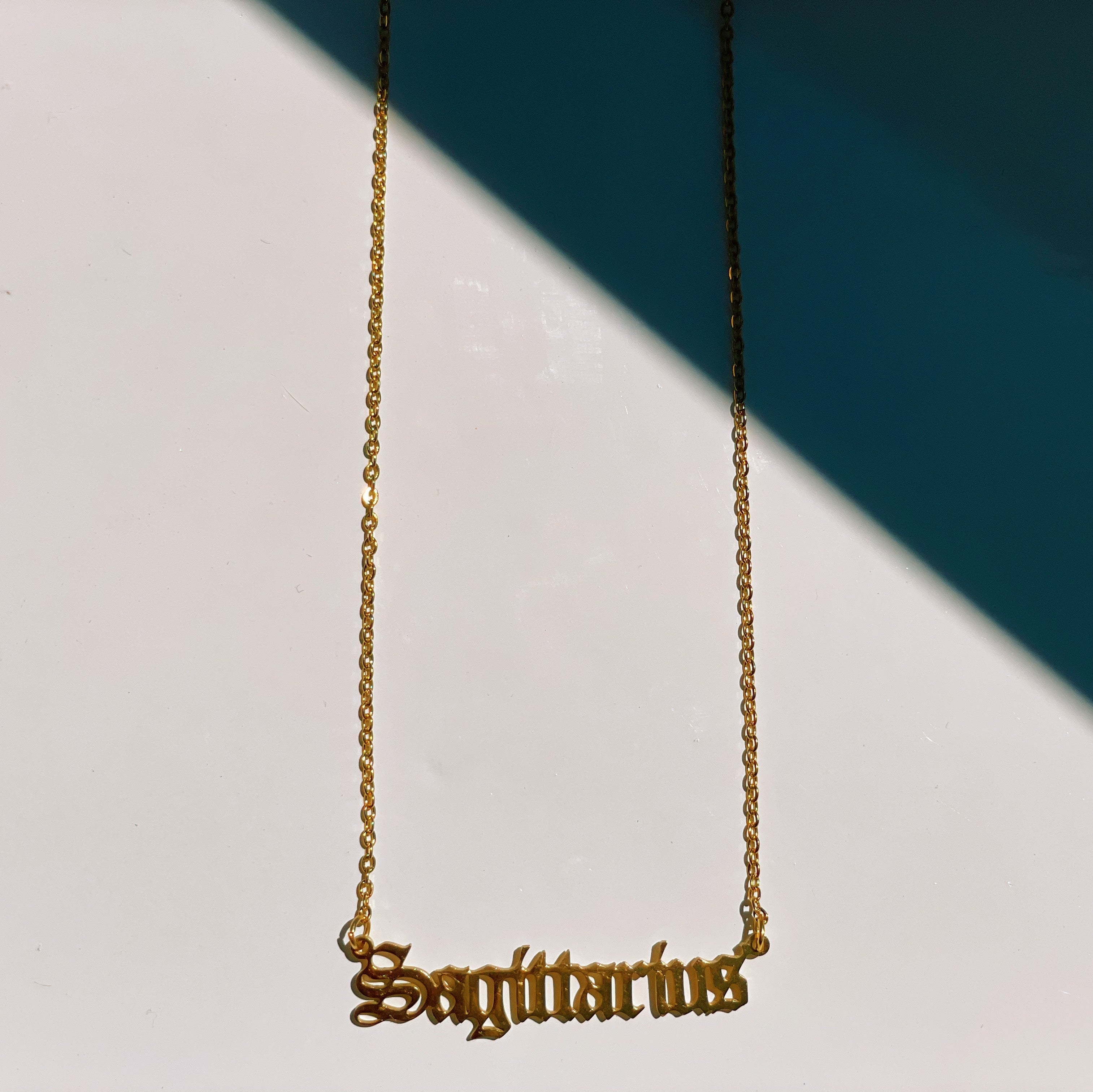 Sagittarius Zodiac Nameplate Necklace, Necklaces, $ 40.00, A Moment Of Now™