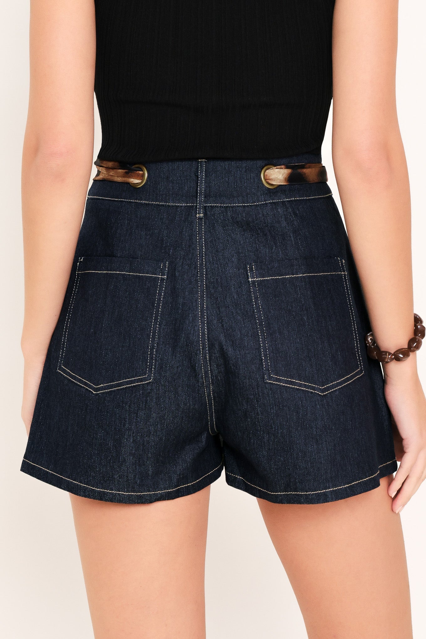 Leopard Tie Denim Skort | Boutique In USA, SHORTS, $ 64.00, A Moment Of Now™