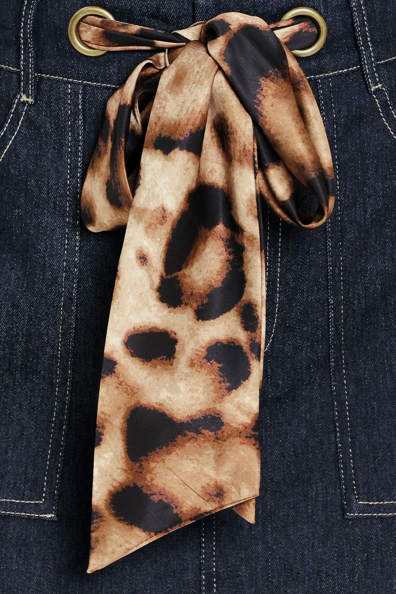 Leopard Tie Denim Skort | Boutique In USA, SHORTS, $ 64.00, A Moment Of Now™