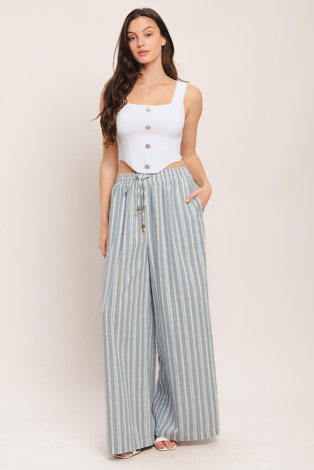 Coastal Day Strip Woven Pants, PANTS, $ 64.00, A Moment Of Now™