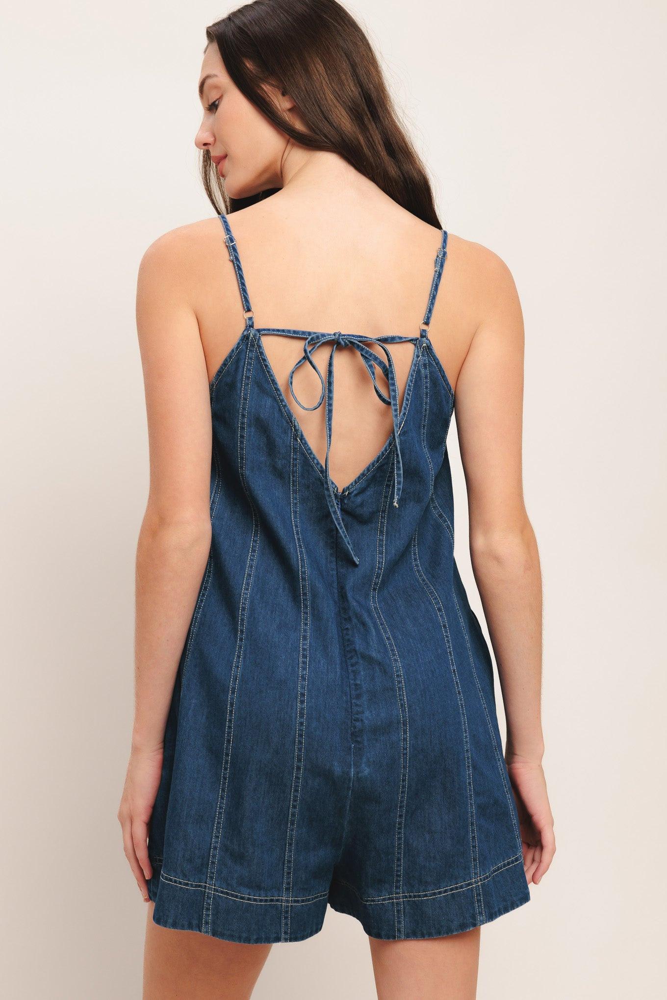 Frontier Flirt Lightweight Denim Romper