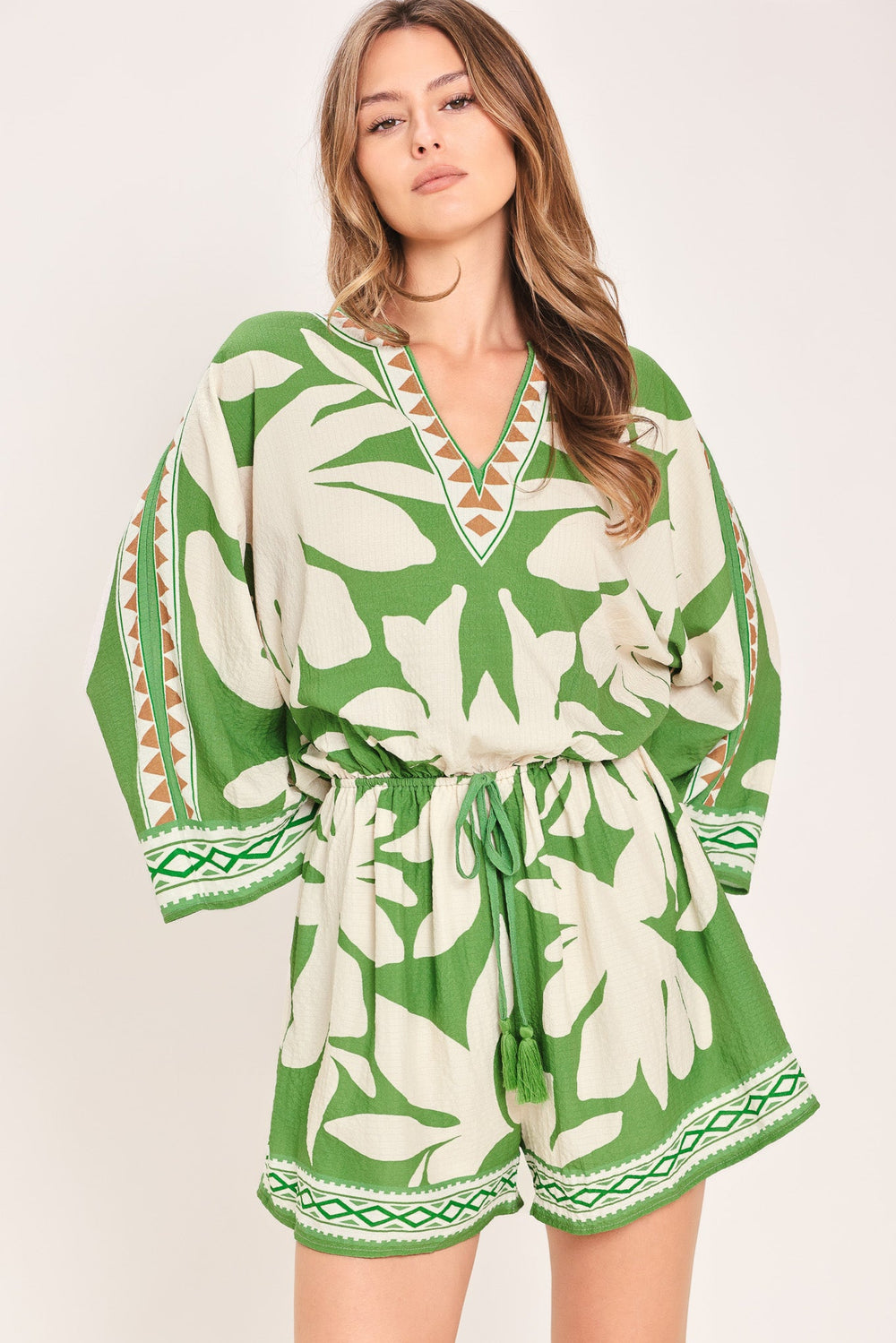 Vacation Mode Woven Romper | Boutique In USA, Rompers, $ 70.00, A Moment Of Now™