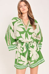 Vacation Mode Woven Romper | Boutique In USA, Rompers, $ 70.00, A Moment Of Now™