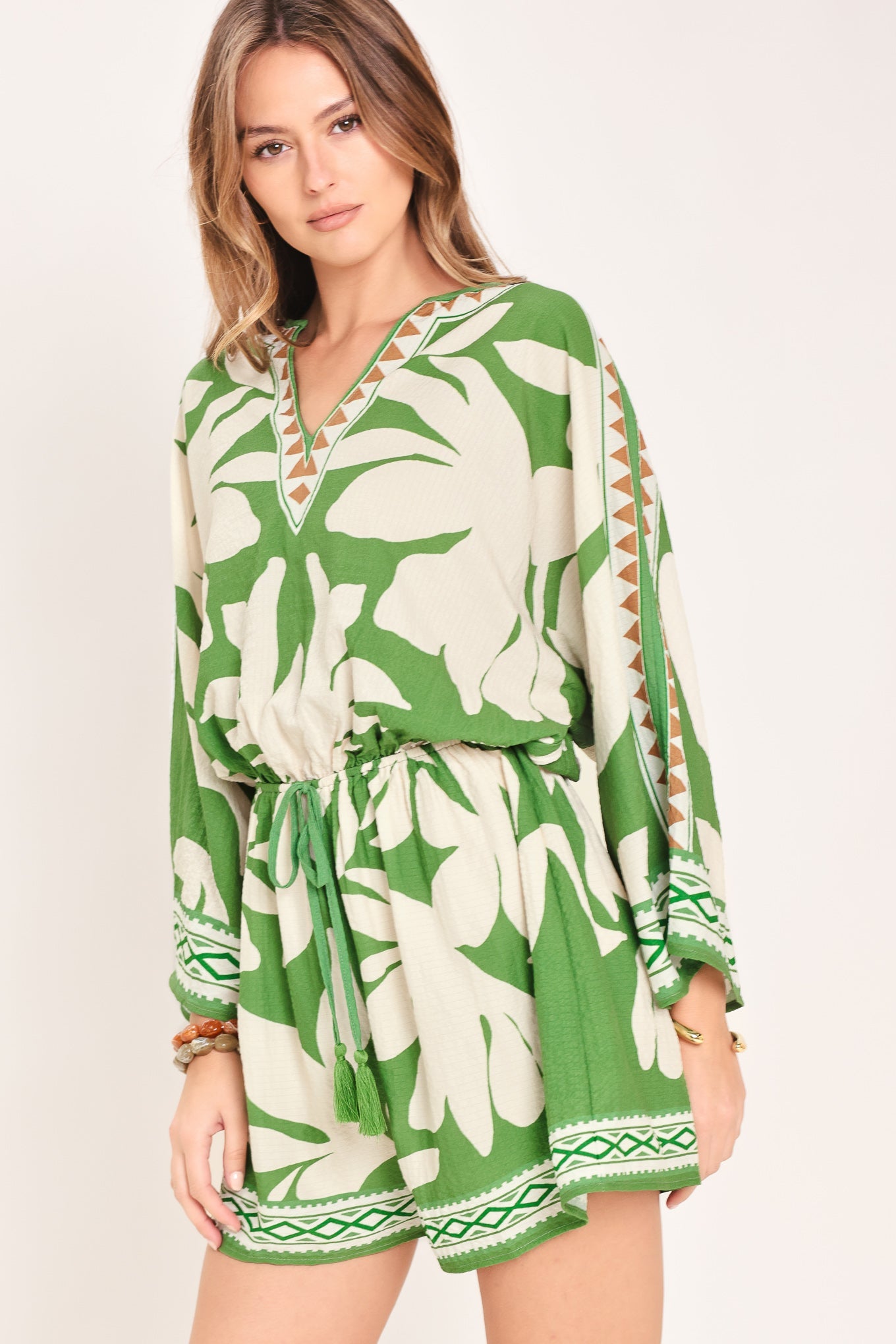 Vacation Mode Woven Romper | Boutique In USA, Rompers, $ 70.00, A Moment Of Now™