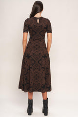 Gothic Muse Jacquard Sweater Midi Dress