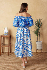 Sunset Sashay Blue Top And Skirt Set