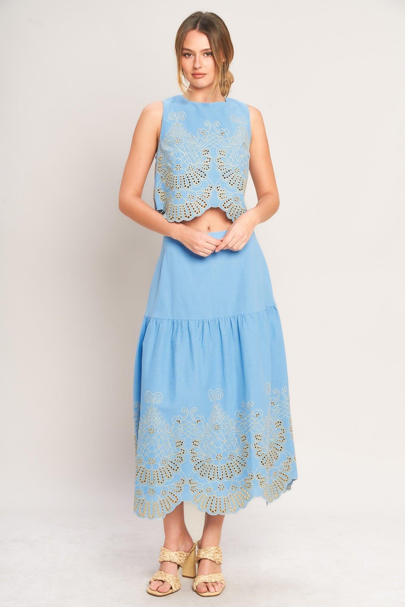 Sky Bloom Woven Eyelet Top, TOPS, $ 58.00, A Moment Of Now™