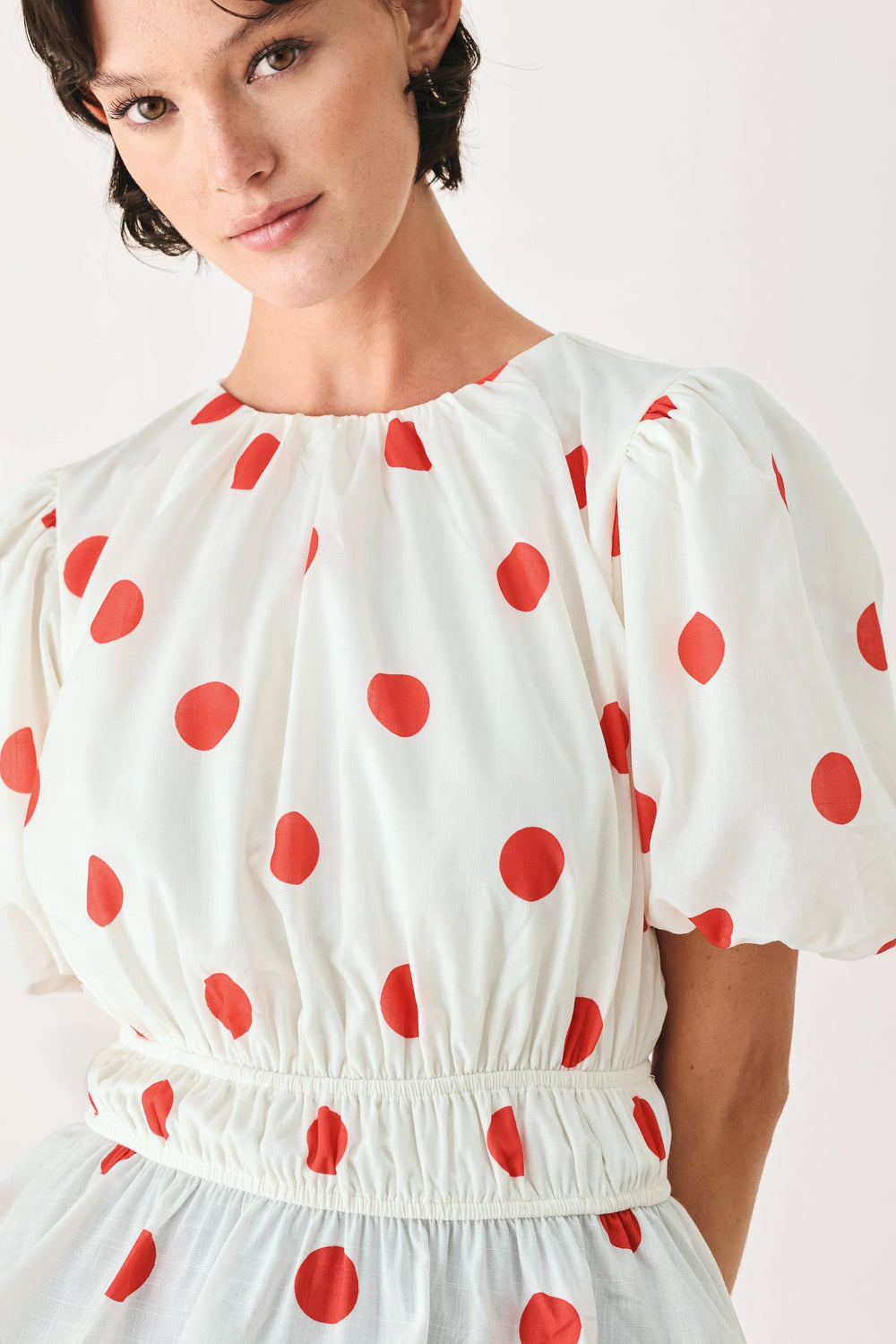 CHERRY KISS POLKA DOT WOVEN TOP | Boutique In USA, TOPS, $ 50.00, A Moment Of Now™