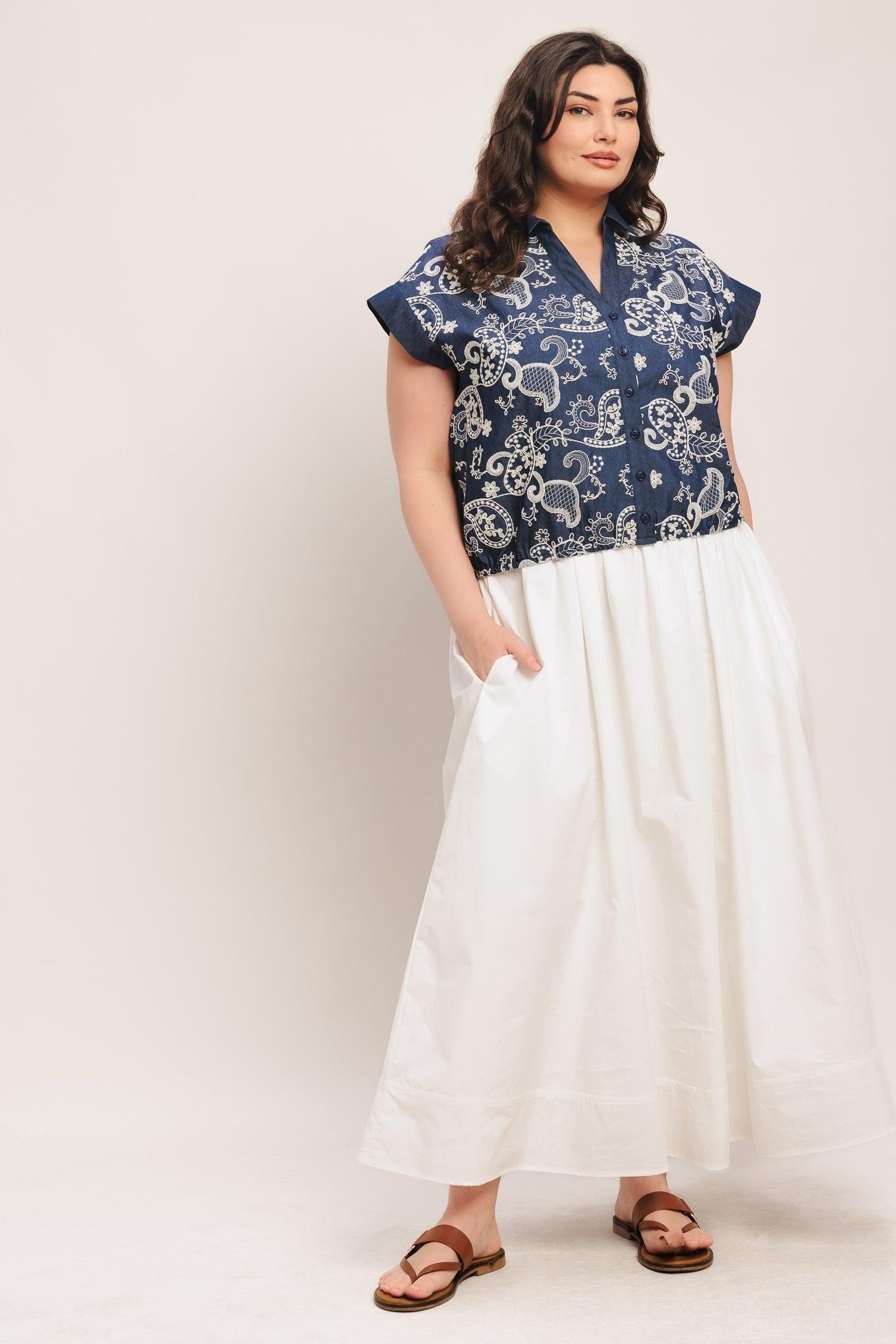 Handcrafted Feel Embroidery Top, TOPS, $ 50.00, A Moment Of Now™