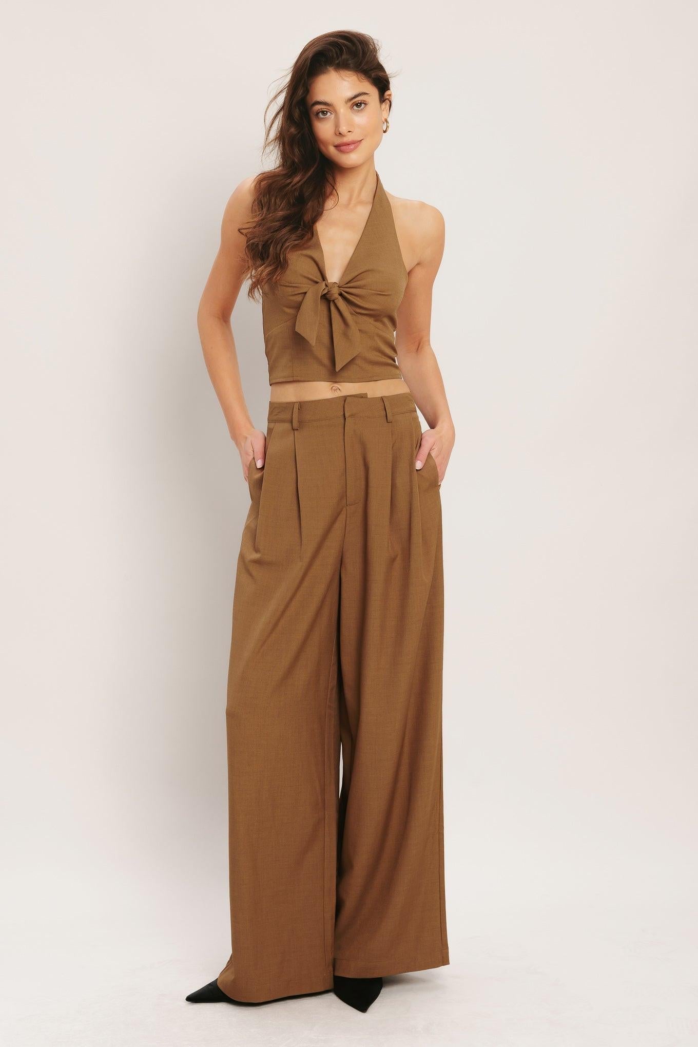 Umber Flow Woven Halter Top, TOPS, $ 60.00, A Moment Of Now™