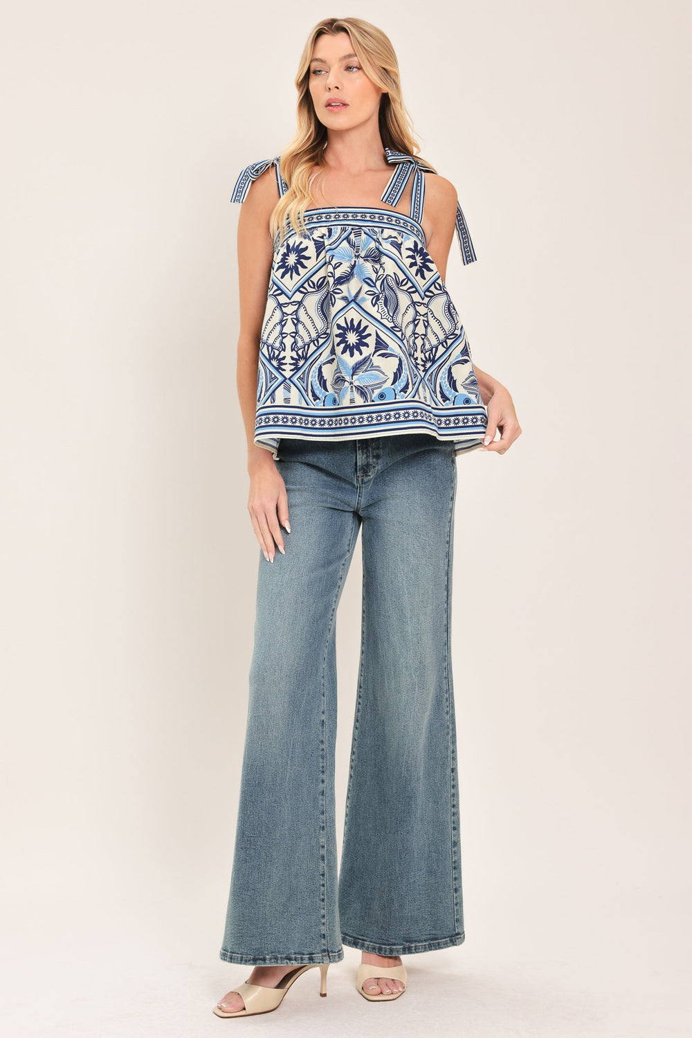 Capri Coast Tie-Strap Woven Top, TOPS, $ 56.00, A Moment Of Now™