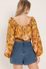 Sunset Garden Woven Top