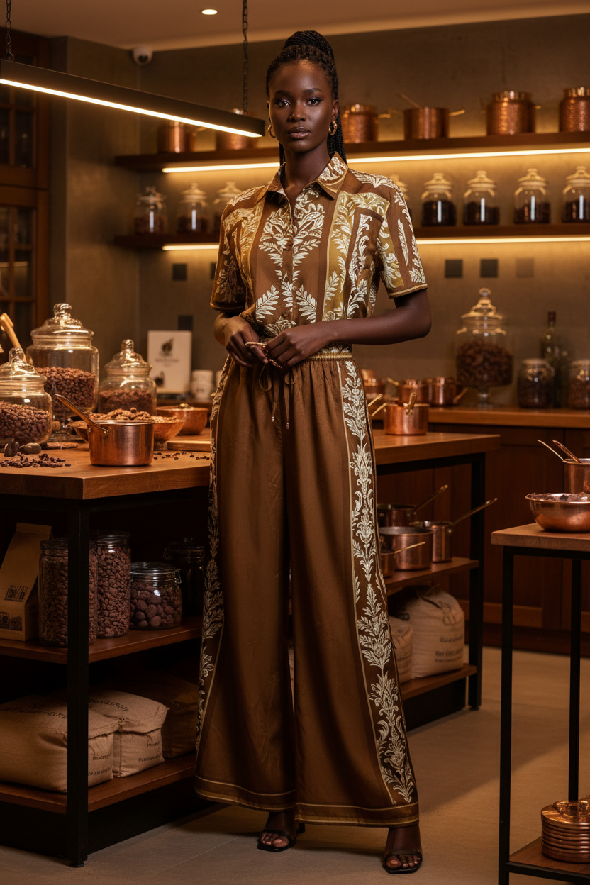 Vintage Brown Manor Palazzo Woven Top | Boutique In USA, TOPS, $ 56.00, A Moment Of Now™