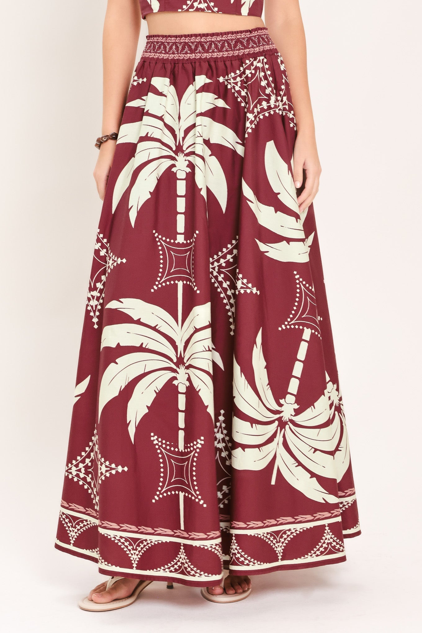 Paradise Charm Woven Top And Skirt Set