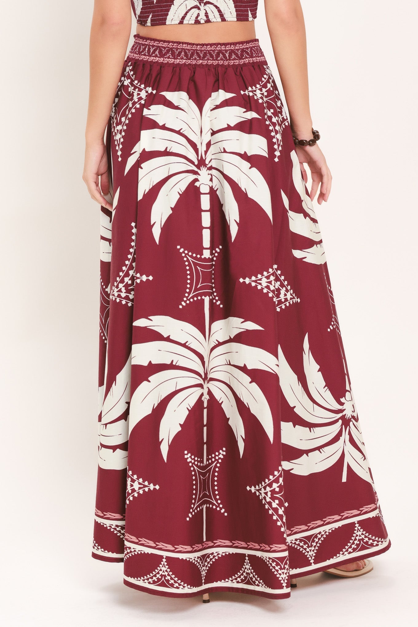 Paradise Charm Woven Top And Skirt Set