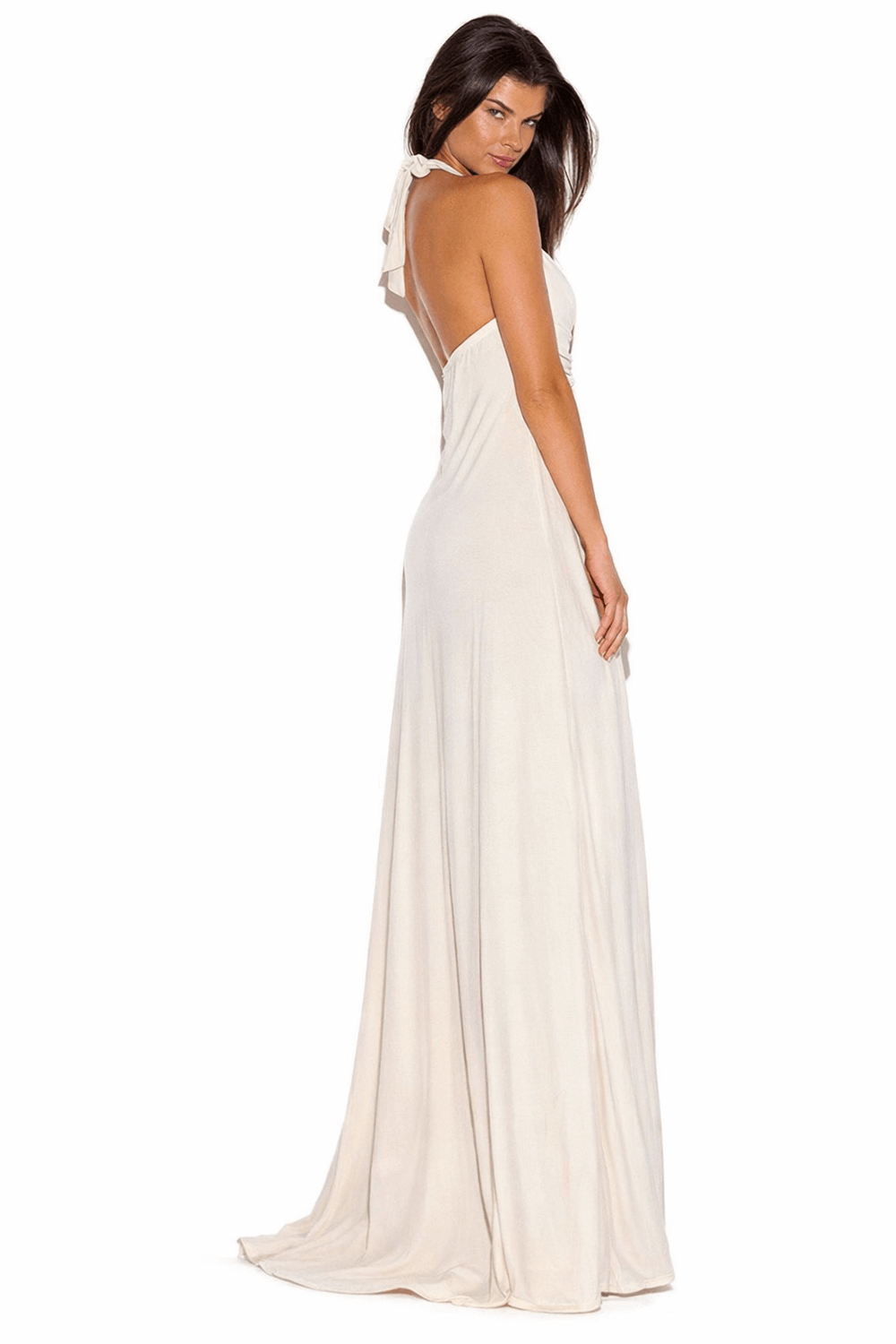 Ivory Halter Empire Waist Party Maxi Dress | Elegant Formal Gown, Dresses, $ 29.99, A Moment Of Now™