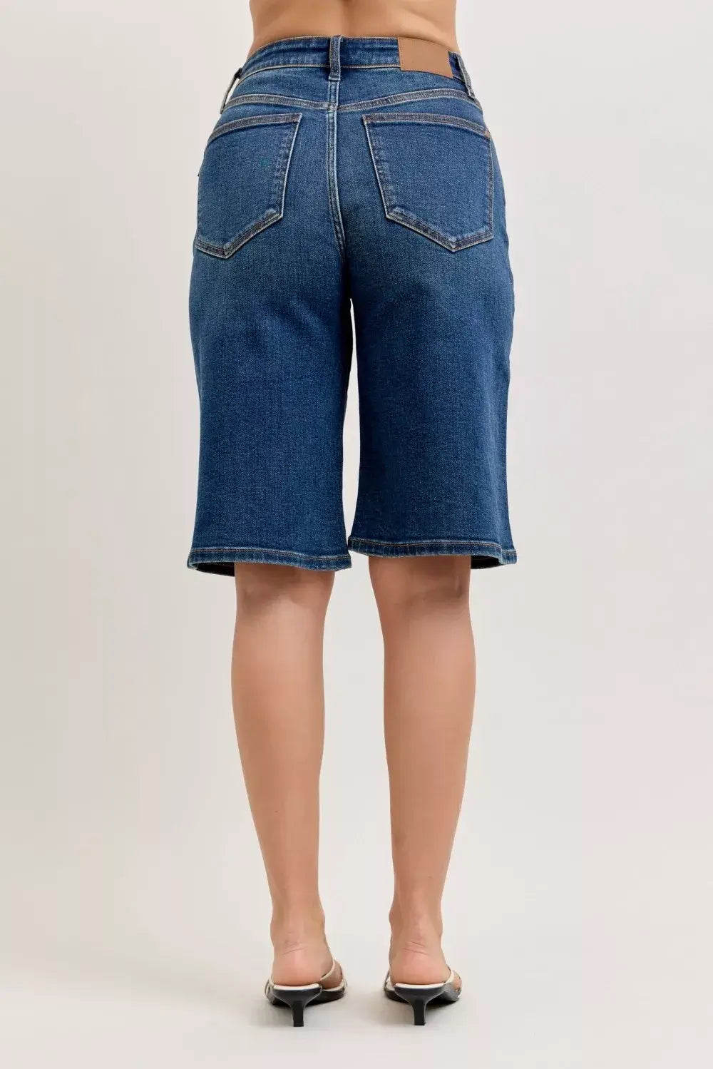 Judy Blue Dark Blue High Waist Bermuda Denim Shorts, Shorts, $ 59.00, A Moment Of Now™