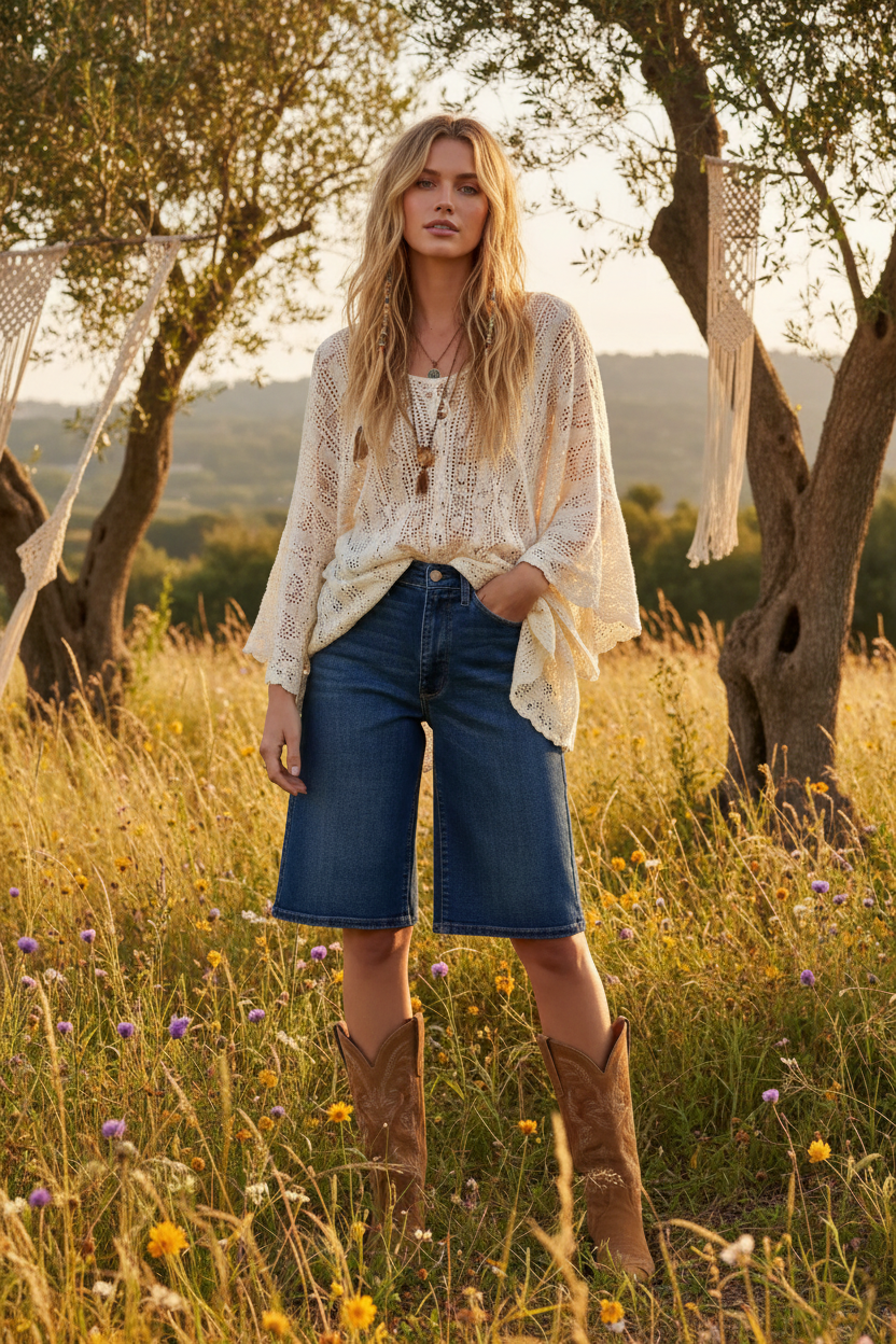 Judy Blue Dark Blue High Waist Bermuda Denim Shorts, Shorts, $ 59.00, A Moment Of Now™