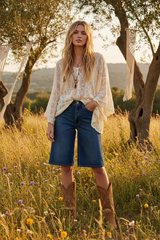 Judy Blue Dark Blue High Waist Bermuda Denim Shorts, Shorts, $ 59.00, A Moment Of Now™