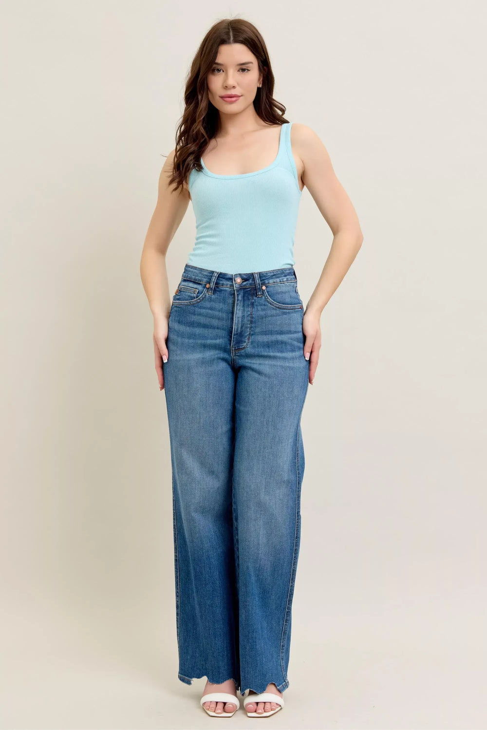 Judy Blue High Waist Tummy Control Wide Leg Jeans | Full Size, Jeans, $ 71.00, A Moment Of Now™