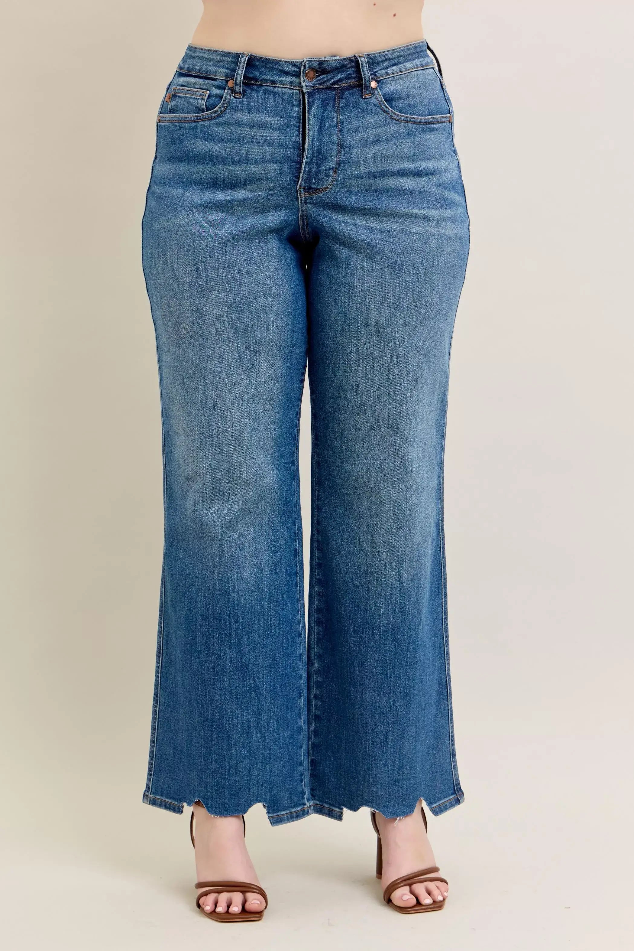 Judy Blue High Waist Tummy Control Wide Leg Jeans | Full Size, Jeans, $ 71.00, A Moment Of Now™