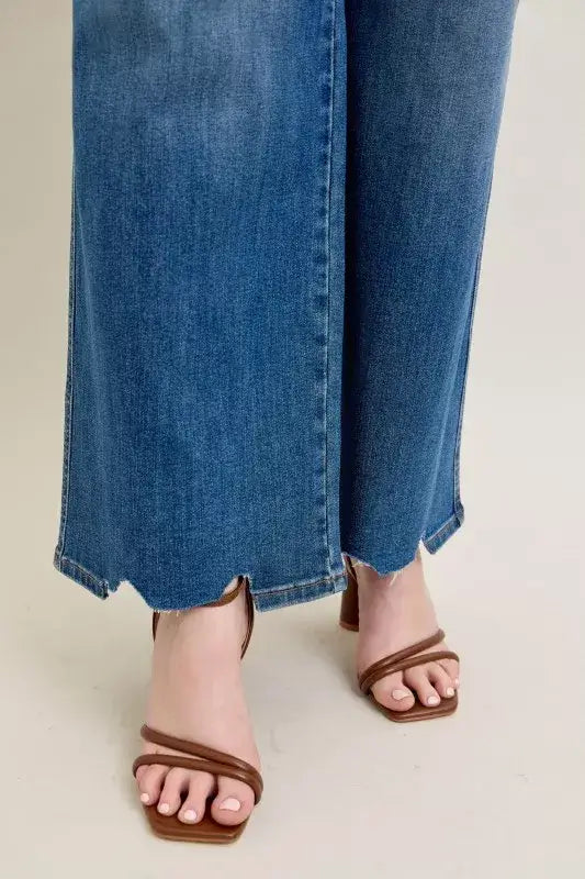 Judy Blue High Waist Tummy Control Wide Leg Jeans | Full Size, Jeans, $ 71.00, A Moment Of Now™