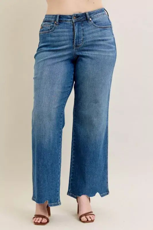Judy Blue High Waist Tummy Control Wide Leg Jeans | Full Size, Jeans, $ 71.00, A Moment Of Now™