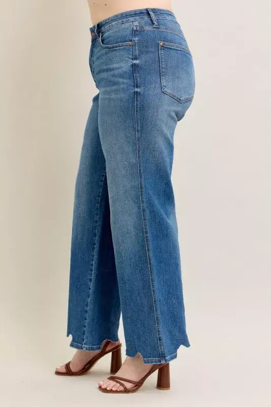 Judy Blue High Waist Tummy Control Wide Leg Jeans | Full Size, Jeans, $ 71.00, A Moment Of Now™