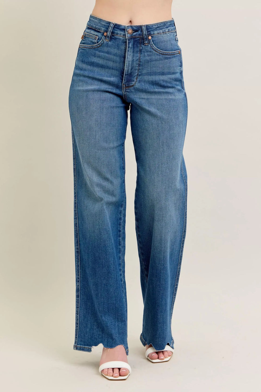 Judy Blue High Waist Tummy Control Wide Leg Jeans | Full Size, Jeans, $ 71.00, A Moment Of Now™