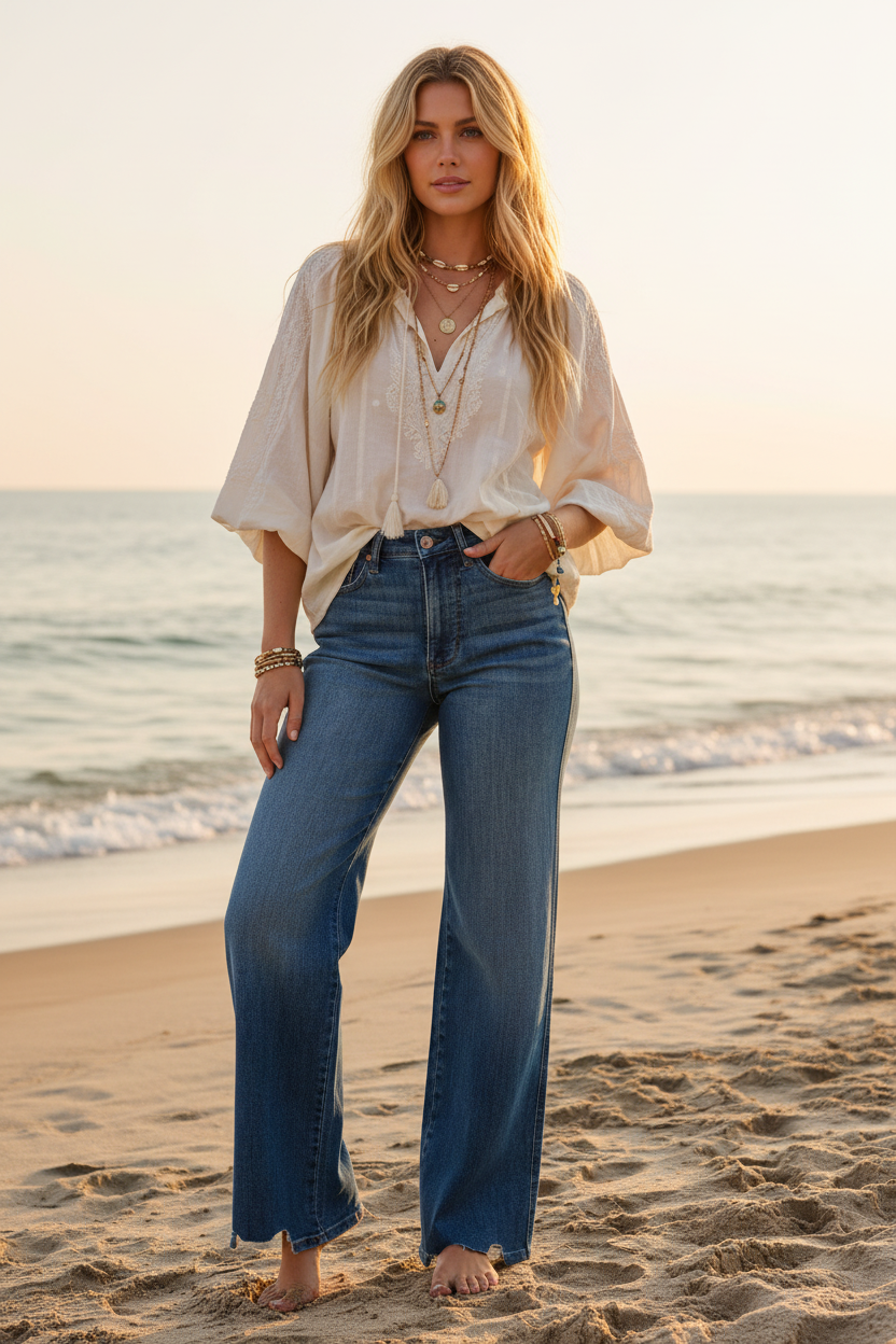 Judy Blue High Waist Tummy Control Wide Leg Jeans | Full Size, Jeans, $ 71.00, A Moment Of Now™