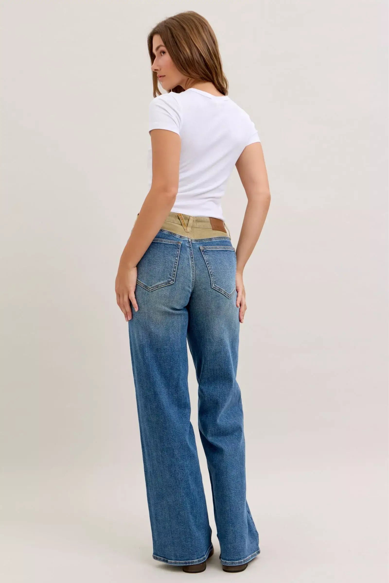 Judy Blue MR Column Straight Jeans with Corduroy Waist, Jeans, $ 69.00, A Moment Of Now™