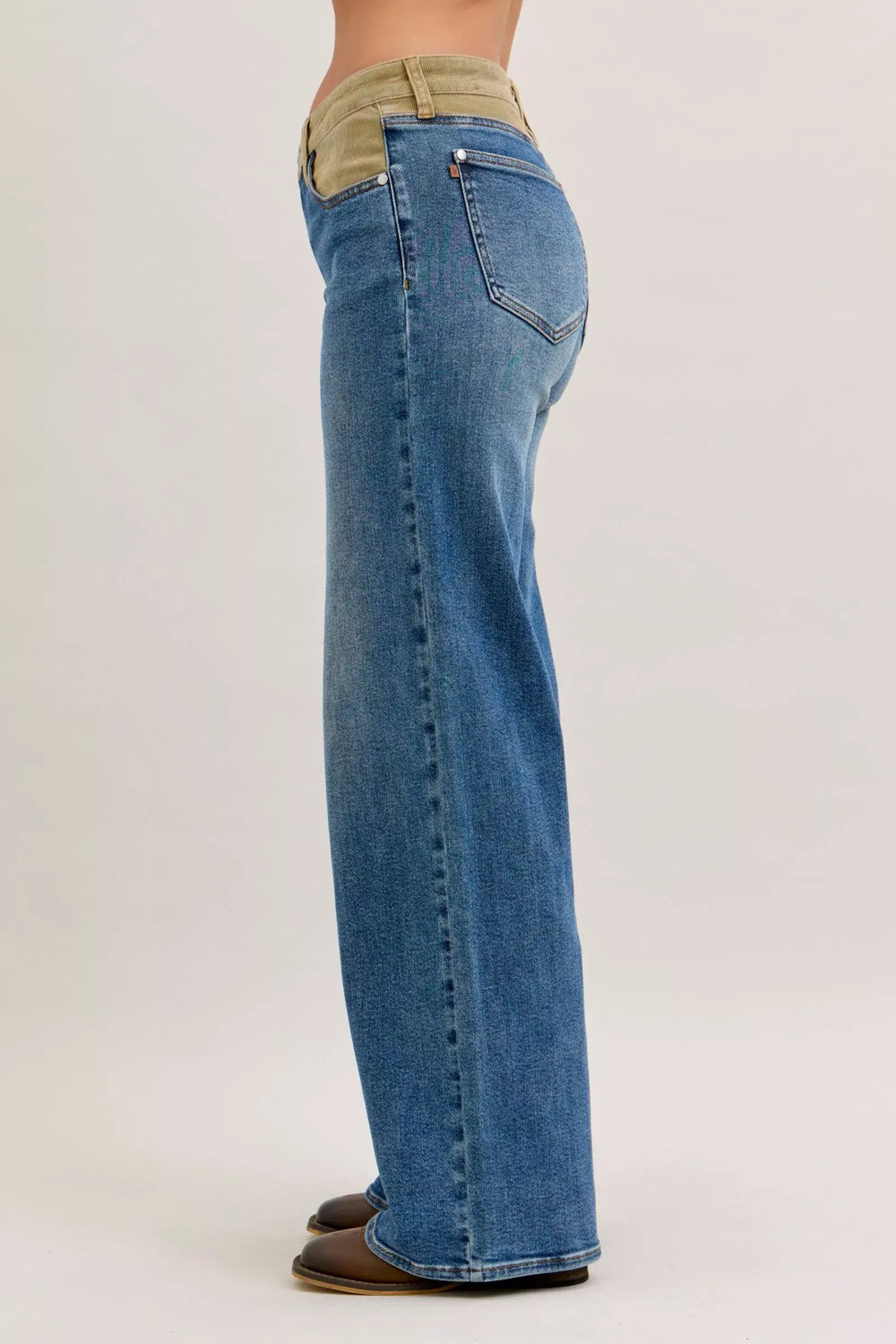 Judy Blue MR Column Straight Jeans with Corduroy Waist, Jeans, $ 69.00, A Moment Of Now™