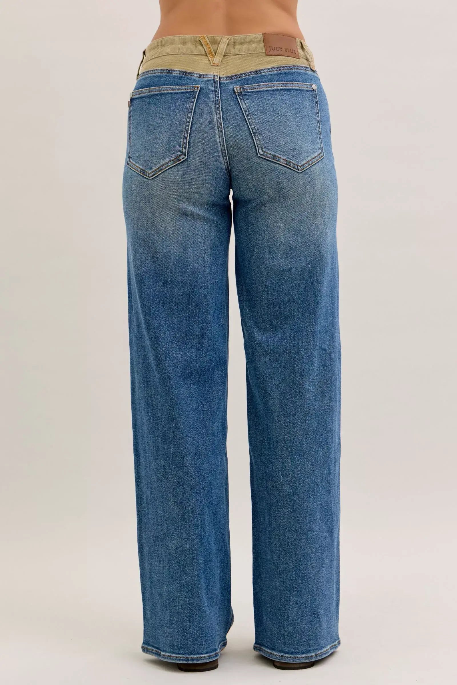 Judy Blue MR Column Straight Jeans with Corduroy Waist, Jeans, $ 69.00, A Moment Of Now™