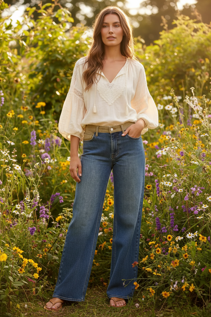 Judy Blue MR Column Straight Jeans with Corduroy Waist, Jeans, $ 69.00, A Moment Of Now™