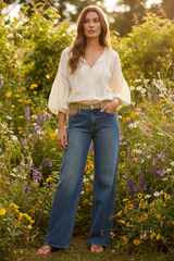 Judy Blue MR Column Straight Jeans with Corduroy Waist, Jeans, $ 69.00, A Moment Of Now™