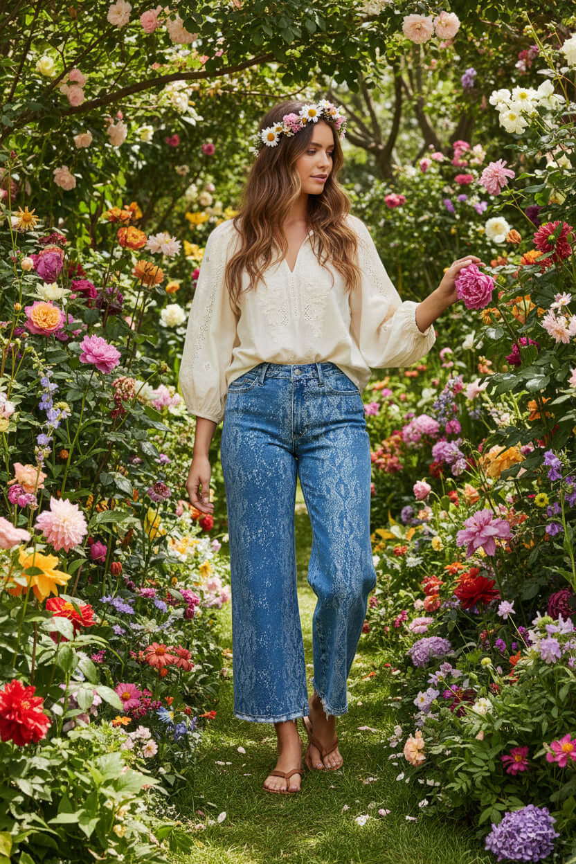 Judy Blue High Rise Ankle Wide Leg Jeans | Print Denim, Jeans, $ 79.00, A Moment Of Now™