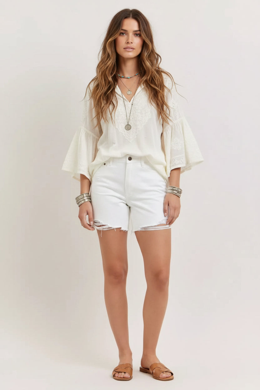 Judy Blue High Waist Rigid Magic Dad Short with Cell Phone Back Pocket